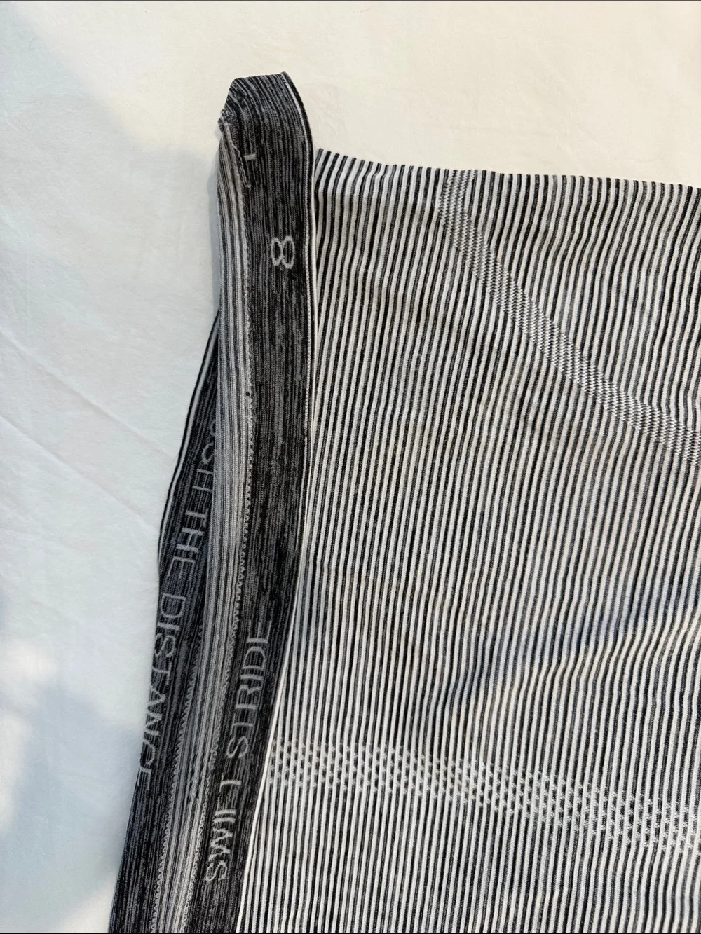 Lululemon swiftly tank size 8 black and white stripe